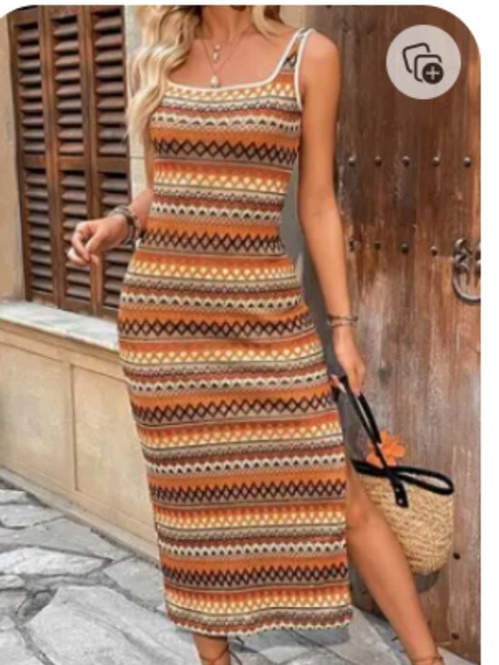 Beachsissi Dresses & Skirts - Women Bohemian Beach Sleeveless Cami Maxi Dress Stretch Knit Print
